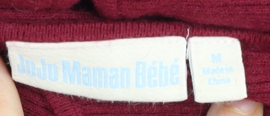 JoJo Maman Bébé Women’s Red Knit Crew Neck Cardigan Jumper M