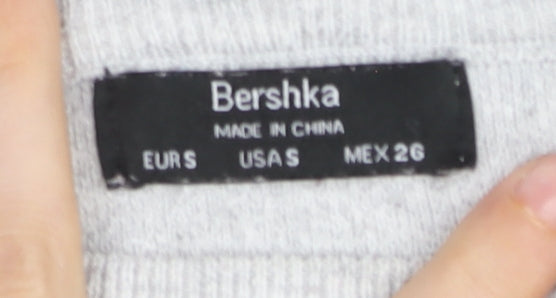 Bershka Women’s Grey Crew Neck Pullover Jumper Size 8