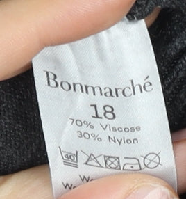 Bonmarché Womens Grey Size 18 Pullover Knit Jumper with Zip Accents