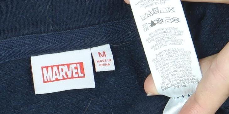 Marvel Men’s Blue Pullover Hoodie M Regular Fit Graphic Logo