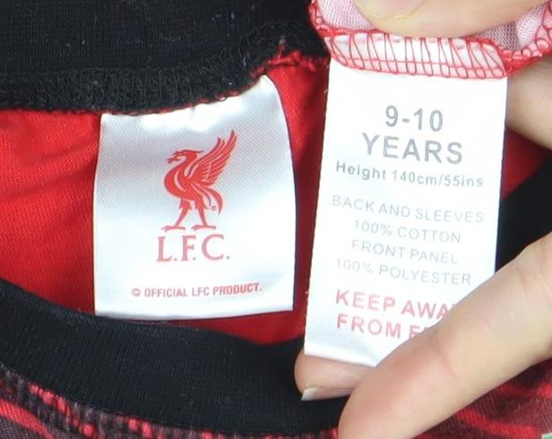 Liverpool FC Boys Red Long Sleeve Football T-Shirt 9-10 Years