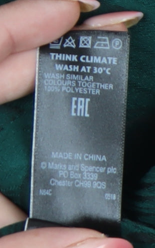 Marks & Spencer Women’s Green Knee Length Wrap Dress Size 12