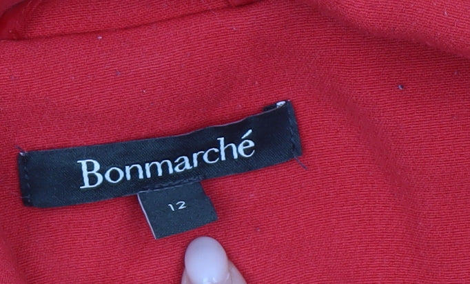 Bonmarché Women’s Red Mid-Length Coat Size 12 Overcoat