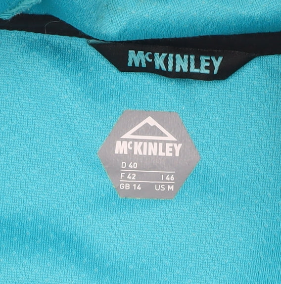 McKINLEY Womens Blue Softshell Jacket Size 14 Hooded Waterproof