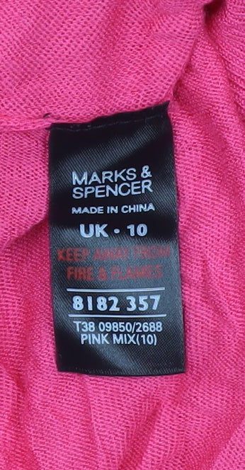 Marks & Spencer Women’s Pink Wrap Cardigan UK 10 Long Sleeve