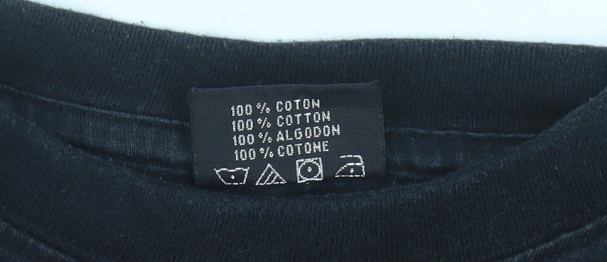 Spirit Womens Black Graphic Cotton T-Shirt Size S Casual Funny Quote