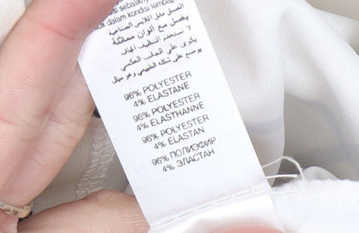 New Look Women White Check Long Overcoat L Regular Fit