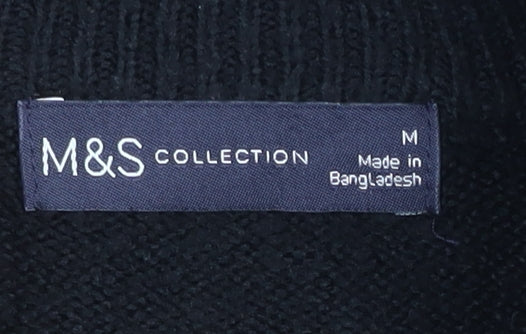 Marks and Spencer Womens Black Pullover Jumper M Long Sleeve Knit