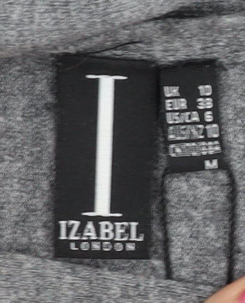 Izabel London Women’s Grey Knit Cardigan Size 10 Relaxed Fit