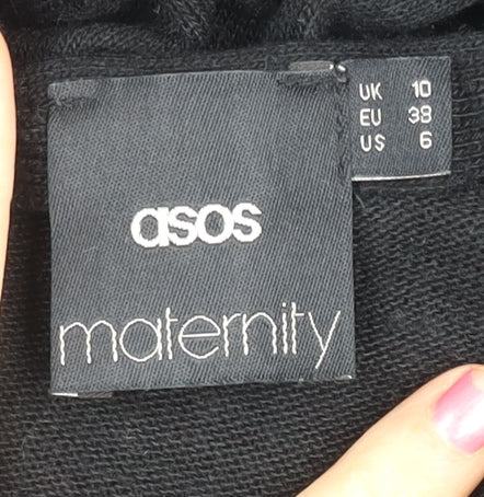 Additional view of ASOS Maternity Women's Black A-Line Knee Length Dress, size 10