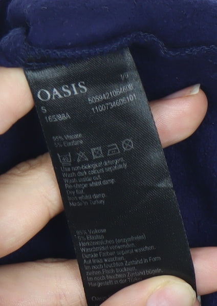 Oasis Women's Blue Animal Print Long Sleeve T-Shirt Top Size S