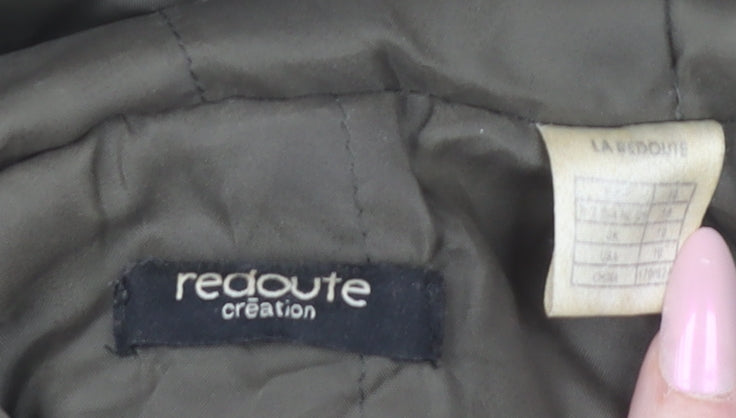 La Redoute Women’s Green Parka Coat Size 10 Hooded Mid-Length Cotton
