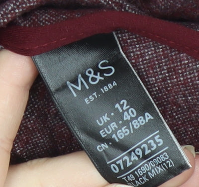 Marks & Spencer Women’s Grey Check Coatigan UK 12 Long Sleeve