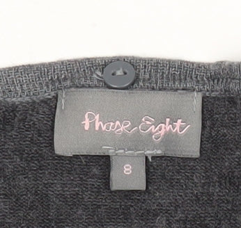 Phase Eight Women Grey Size 8 Shift Hi-Low Knit Dress
