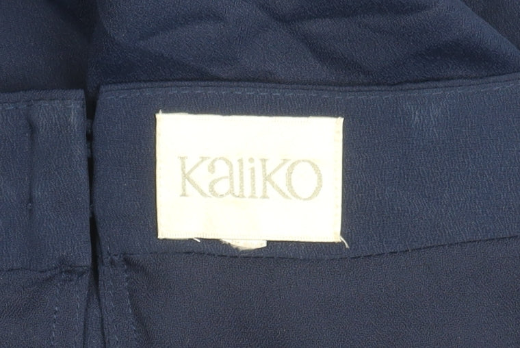 Kaliko Women’s Blue Shift Dress Size 18 Half Sleeve Embroidered