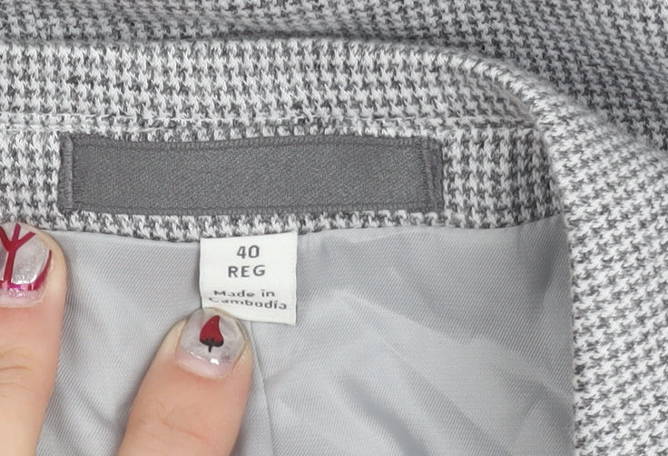 Marks & Spencer Men’s Grey Check Blazer Jacket 40 Chest Regular