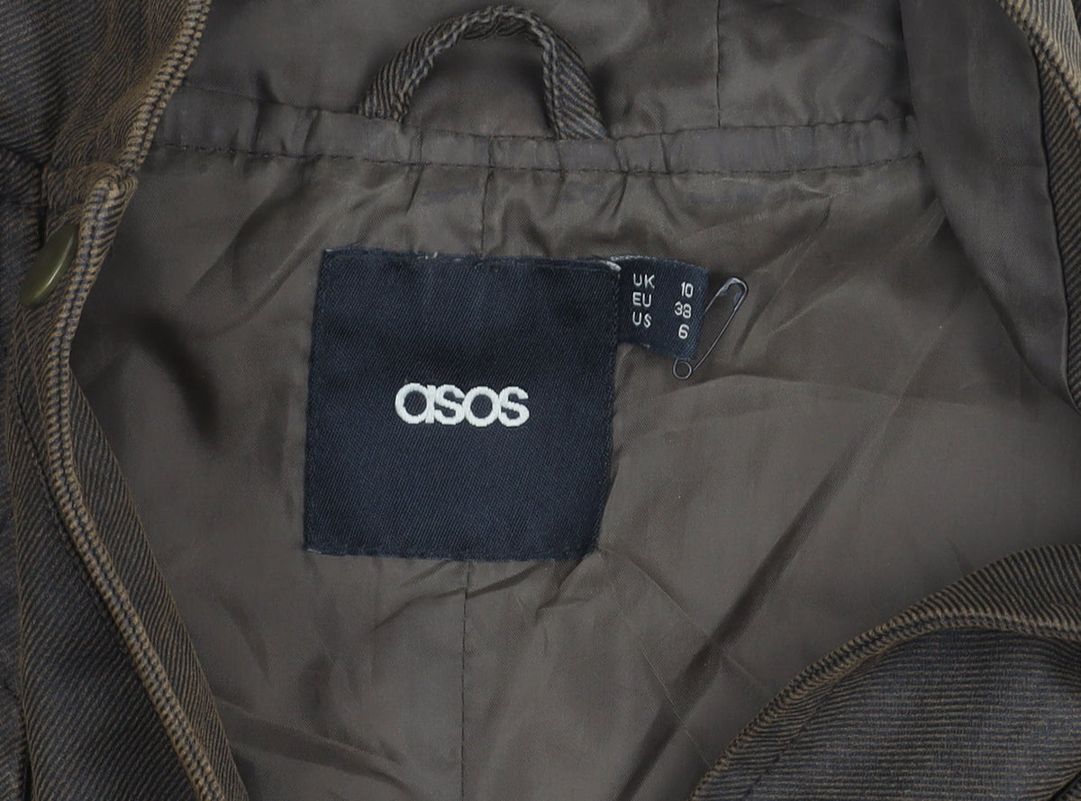 Additional view of ASOS Women’s Brown Hooded Parka Coat UK 10 Mid-Length Cotton Blend