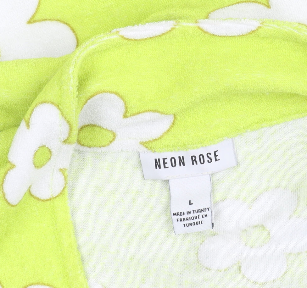 Neon Rose Womens L Multicoloured Floral Button-Up Shirt