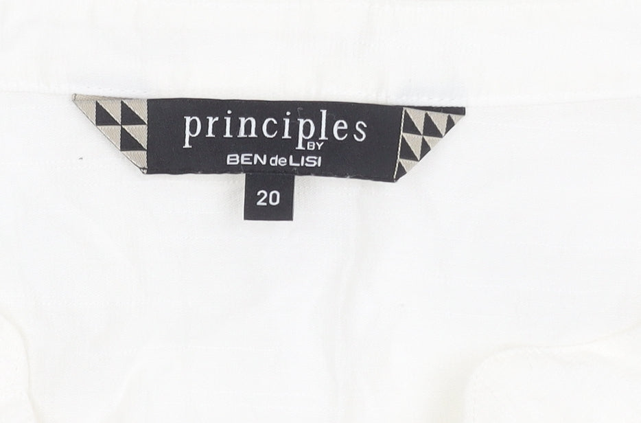 Principles by Ben de Lisi Women’s White Size 20 Button-Up Tunic Blouse