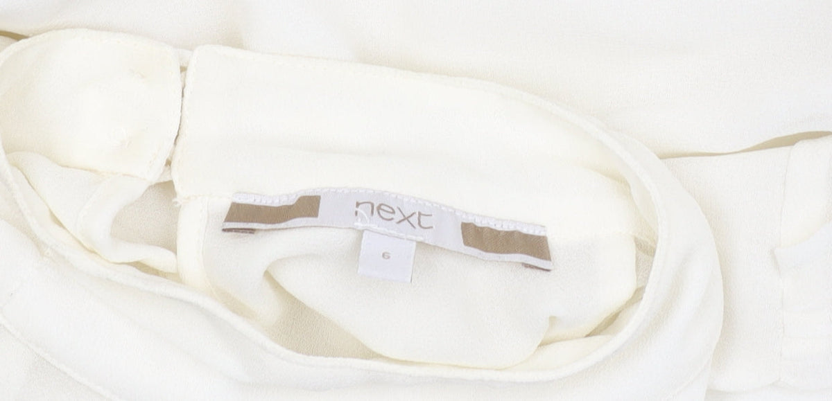 Next Women’s Ivory Lace Mock Neck Long Sleeve Blouse Size 6