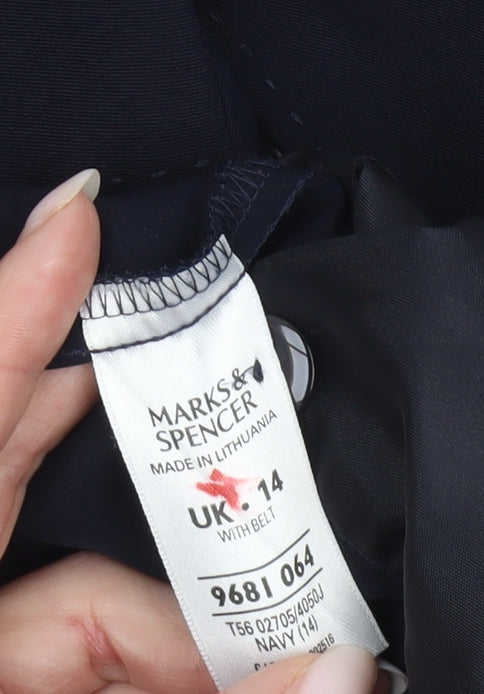 Marks and Spencer Women’s Navy Blue Mid-Length Coat UK 14