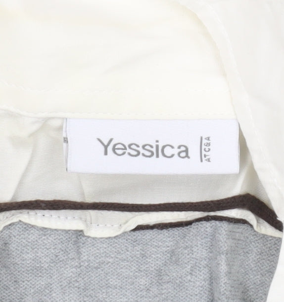 Yessica Women’s XL Brown Grey Striped V-Neck Pullover Jumper