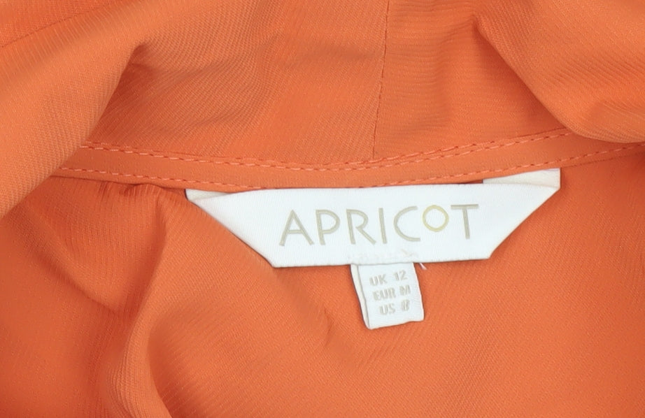 Apricot Women’s Orange Wrap Blouse UK 12 Long Sleeve Tie Front