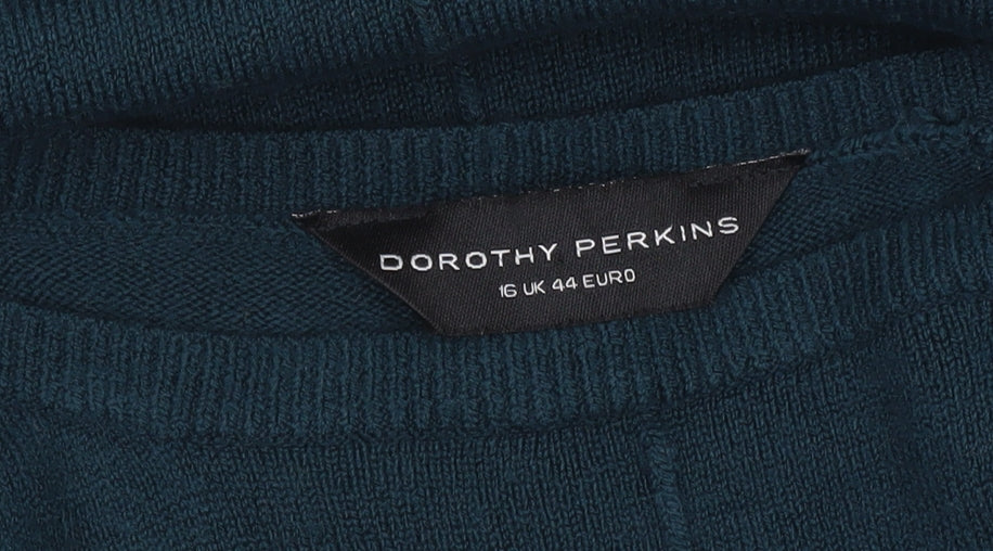 Dorothy Perkins Women Blue Size 16 Pullover Jumper Short Sleeve Knit