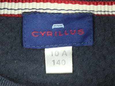 Cyrillus Boys Blue Fleece 1/4 Zip Baseball Sweatshirt Age 10 Years