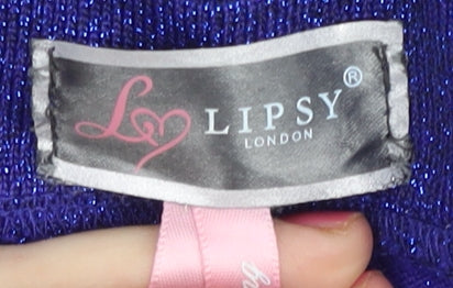 Lipsy Women Purple Bodycon Strapless Sweetheart Mini Dress Size 10