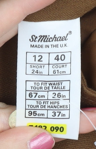Marks & Spencer Women’s Brown Wool Pencil Skirt Size 12S