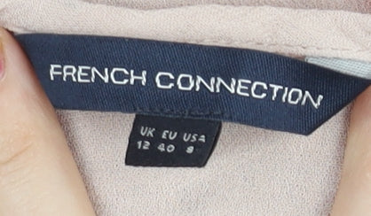 French Connection Womens Beige Embroidered Tunic Blouse UK 12