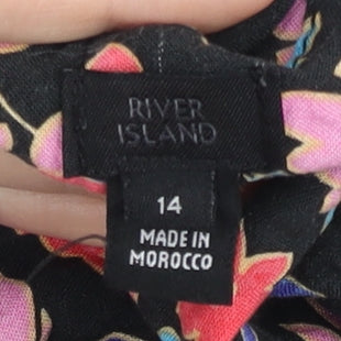 River Island Women’s Multicoloured Floral Wrap Dress Size 14