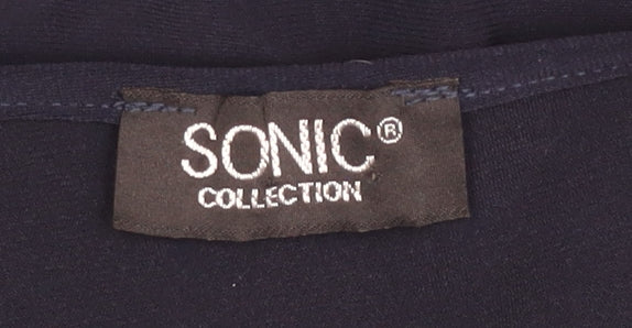 Sonic Collection Womens Black XL T-Shirt with Scarf Detail