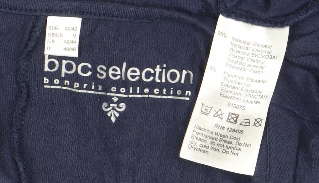 bpc Selection Women’s Blue Long Sleeve Scoop Neck Tunic Blouse Size 12