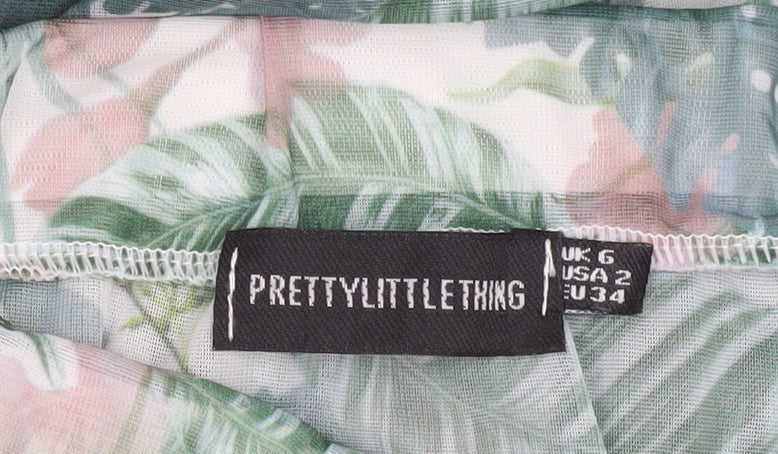 PrettyLittleThing Womens Tropical Wrap Maxi Skirt UK 6 Multicoloured