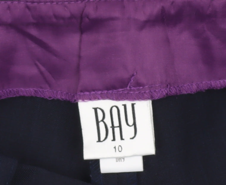 Bay Womens Black Polyester Dress Pants Size 10 Straight Leg Workwear
