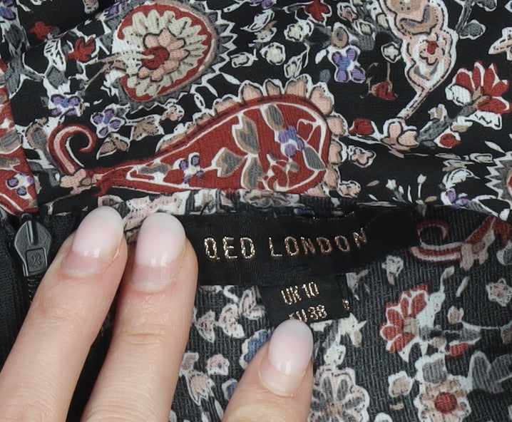 QED London Women’s Multicoloured Paisley Midi A-Line Dress Size 10