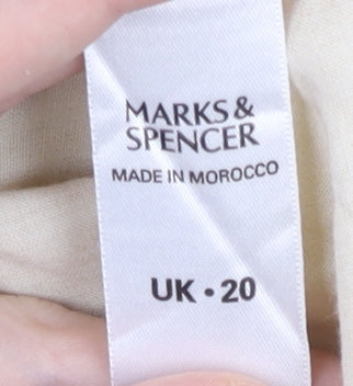Marks & Spencer Women’s Beige Button-Up Shirt UK 20 Long Sleeve