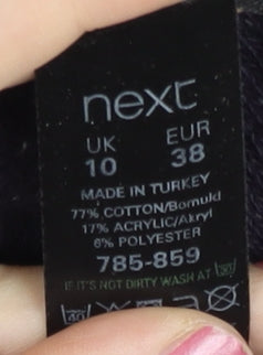 Next Womens Blue Jumper Size 10 Crew Neck 3/4 Sleeve Pullover