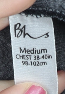 BHS Men’s Black Fleece Pullover Sweatshirt Medium Regular Fit