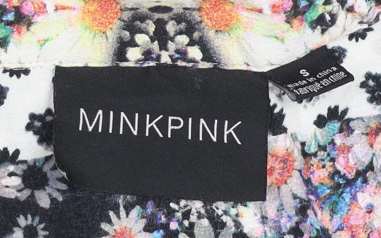MINKPINK Womens Multicoloured Floral Button-Up Shirt S