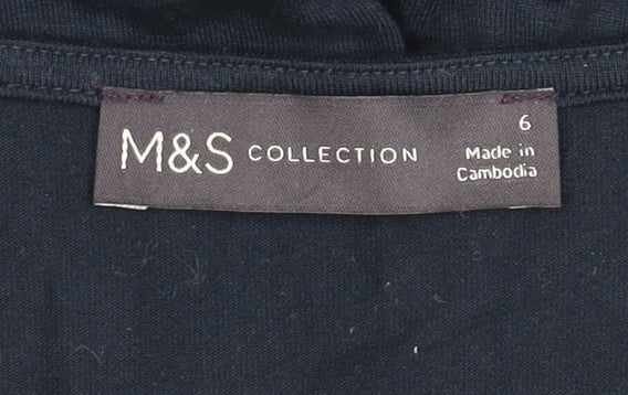 Marks & Spencer Women’s Blue Polka Dot Blouse Size 6 Viscose Tunic