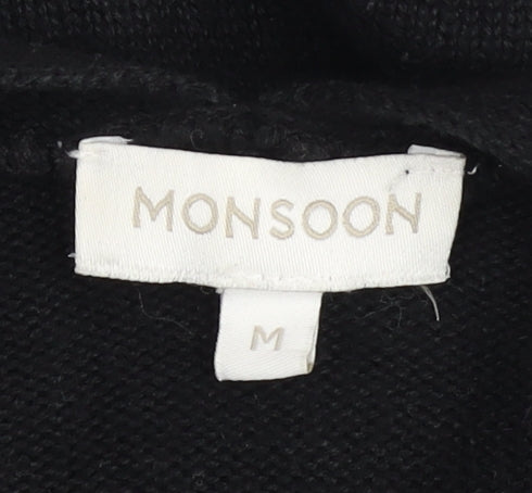 Monsoon Womens Black Medium Long Sleeve Knit Cardigan