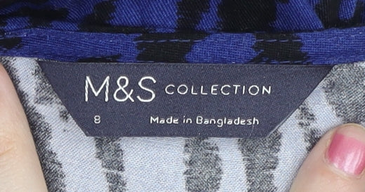 Marks & Spencer Womens Blue Animal Print Shift Dress Size 8