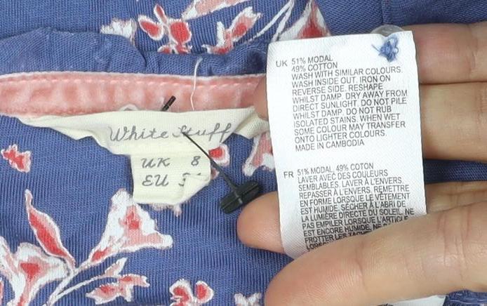 White Stuff Women’s Blue Floral Knee Length Shift Dress Size 8
