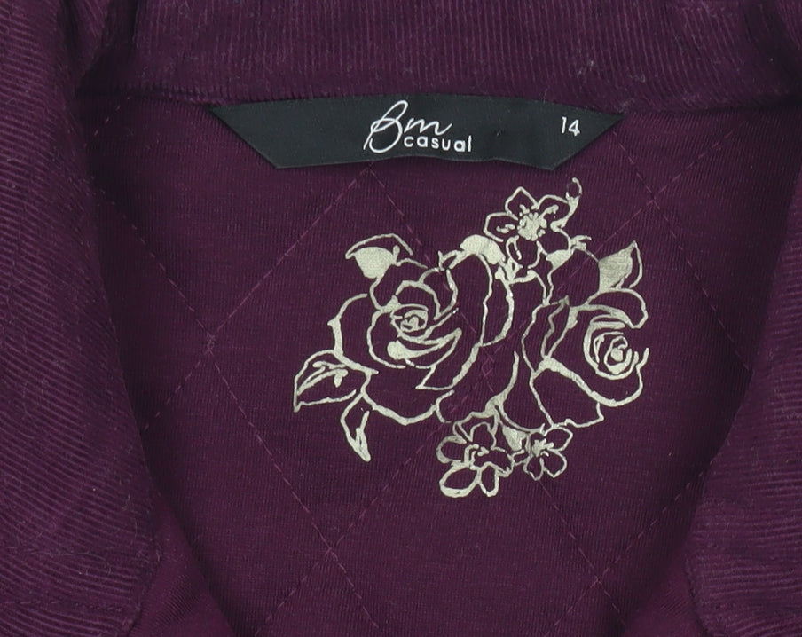 Bonmarché Womens Purple Quilted Mid-Length Jacket Size 14