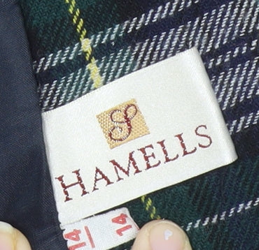 Hamells Women’s Multicoloured Check Blazer Size 14 Wool Blend