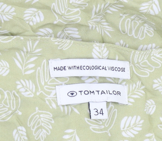 Tom Tailor Women’s Green Floral Viscose Tunic Blouse Size 6