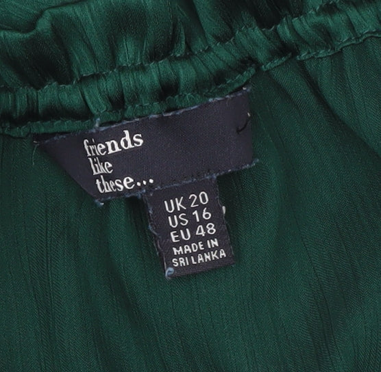 Friends Like These Women’s Green Size 20 Blouse Long Sleeve Button Front